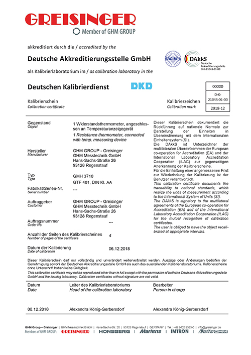 Calibration Certificates